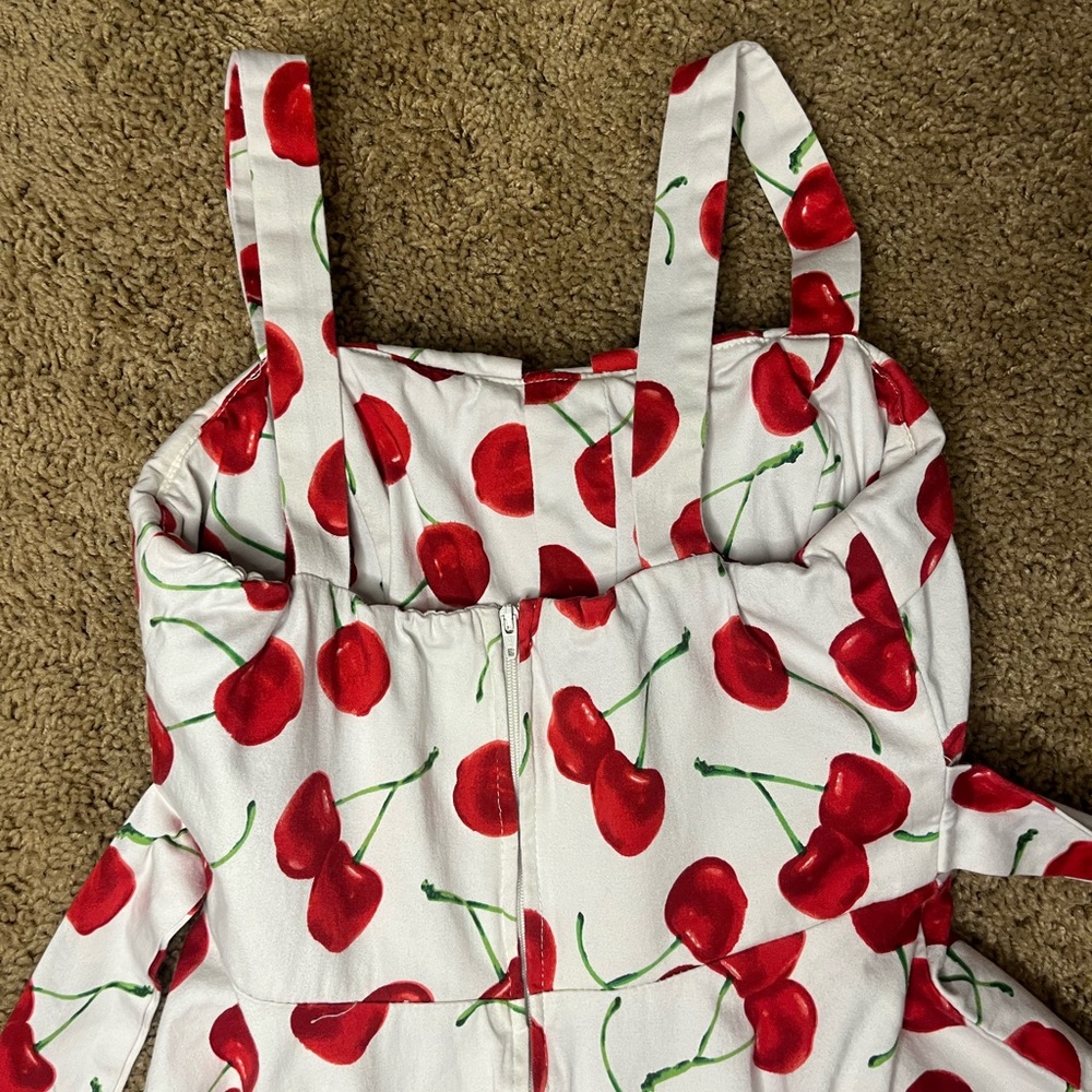 Vintage ixia Red Cherry Print Dress - Picture 8 of 8